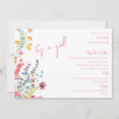 Het is een Girl Dancing Wildflower Baby shower Kaart (Voorkant)