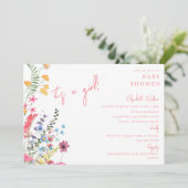 Het is een Girl Dancing Wildflower Baby shower Kaart (Staand voorkant)