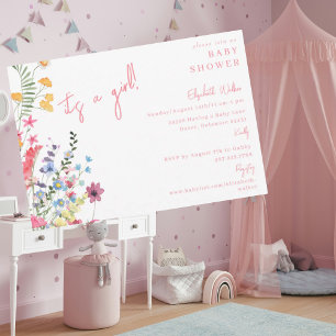 Het is een Girl Dancing Wildflower Baby shower Kaart