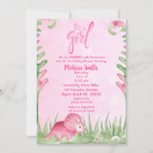Het is een Girl Dino Baby shower Uitnodiging (Voorkant)