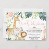 Het is een Girl Drive-by baby shower safaridieren Kaart (Voorkant)