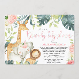 Het is een Girl Drive-by baby shower safaridieren Kaart
