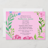 Het is een Girl Elephant Baby shower Invitation Kaart (Achterkant)