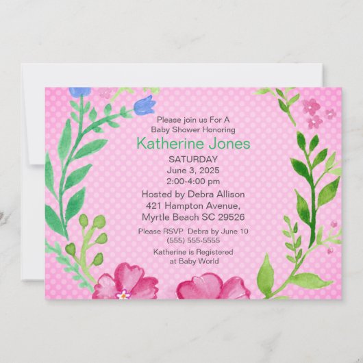 Het is een Girl Elephant Baby shower Invitation Kaart (Achterkant)