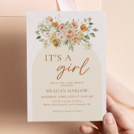 Het is een Girl Floral Baby shower nodiging Kaart