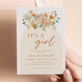 Het is een Girl Floral Baby shower nodiging Kaart