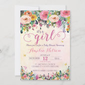 Het is een Girl Floral Garden Baby shower Uitnodig Kaart (Voorkant)