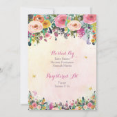 Het is een Girl Floral Garden Baby shower Uitnodig Kaart (Achterkant)