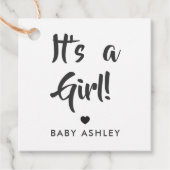 Het is een Girl Gift Label, Baby shower Gift Label (Voorkant)