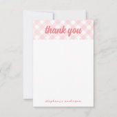 Het is een Girl Gingham Baby shower Bedankkaart (Voorkant)