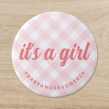Het is een Girl Gingham Baby shower