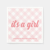 Het is een Girl Gingham Baby shower Servet (Voorkant)