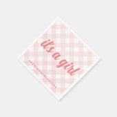 Het is een Girl Gingham Baby shower Servet (Hoek)