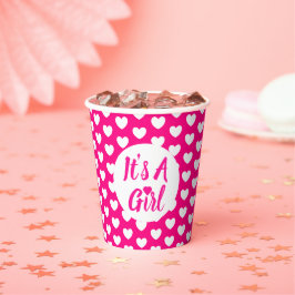 Het is een Girl Heart Pattern Papieren Bekers