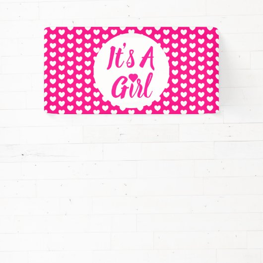 Het is een Girl Heart Pattern Spandoek (Insitu)