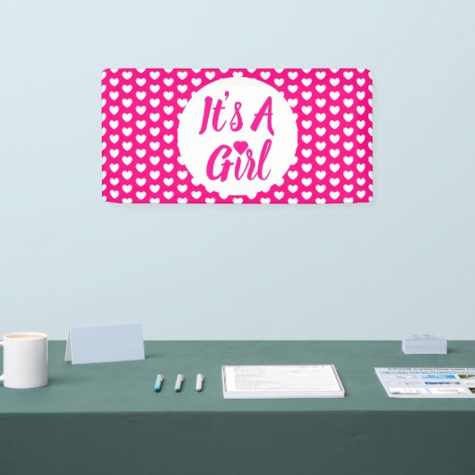 Het is een Girl Heart Pattern Spandoek (Beurs)