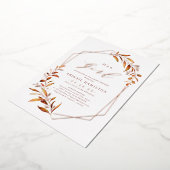 Het is een Girl herfst Greenery Geometric Baby sho Folie Uitnodiging (Gedraaid)