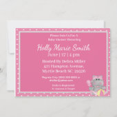 Het is een Girl Hippo Baby shower Invitation Kaart (Achterkant)