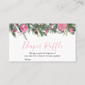 Het is een Girl Kerstmis Baby shower Diaper Raffle Visitekaartje (Voorkant)