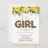 Het is een Girl Leopard Print Baby shower Uitnodig Kaart (Voorkant)
