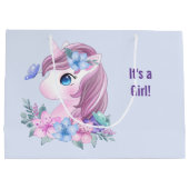 Het is een Girl Magical Unicorn Portret Groot Cadeauzakje (Achterkant)
