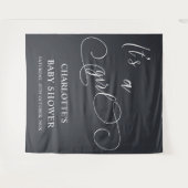 Het is een Girl Modern Minimal Calligraphy Baby sh Wandkleed (Voorkant (horizontaal))