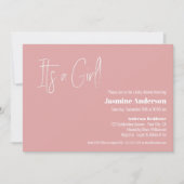 Het is een 'Girl Modern Pink Minimalist'-Baby show Kaart (Voorkant)