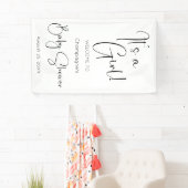 Het is een Girl Modern Script-Baby shower Spandoek (Insitu)