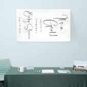 Het is een Girl Modern Script-Baby shower Spandoek (Beurs)