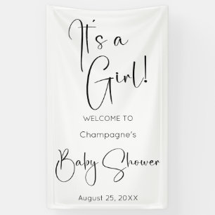 Het is een Girl Modern Script-Baby shower Spandoek