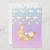 Het is een Girl Moon & Starry Sky Baby shower Kaart (Achterkant)