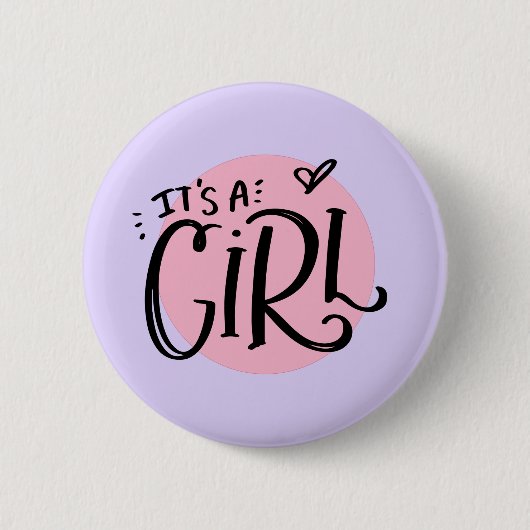 Het is een 'Girl New Baby' aankondiging Ronde Button 5,7 Cm (Voorkant)