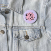 Het is een 'Girl New Baby' aankondiging Ronde Button 5,7 Cm (In situ)