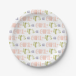 Het is een Girl New Baby Paper Bord