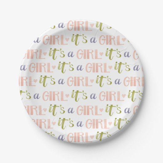 Het is een Girl New Baby Paper Bord (Voorkant)