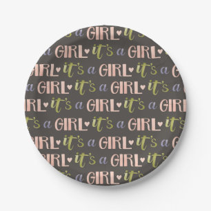 Het is een Girl New Baby Paper Bord