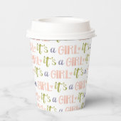 Het is een Girl New Baby Paper Cup Papieren Bekers (Achterkant)