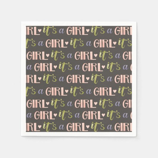 Het is een Girl New Baby Paper Napkin Servet (Voorkant)