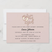 Het is een Girl New Baby Shower Roos Pink Heart Fe Kaart (Voorkant)