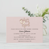 Het is een Girl New Baby Shower Roos Pink Heart Fe Kaart (Staand voorkant)