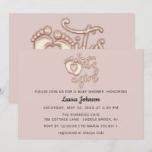 Het is een Girl New Baby Shower Roos Pink Heart Fe Kaart (Voorkant / Achterkant)