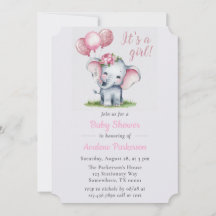 Het is een Girl Paint Elephant Floral Girl Baby sh