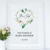 Het is een Girl Peach Baby shower Poster