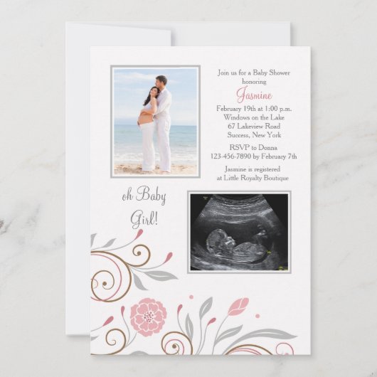 Het is een Girl Photo Baby shower Invitation Custo Kaart (Voorkant)