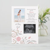 Het is een Girl Photo Baby shower Invitation Custo Kaart (Staand voorkant)
