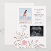Het is een Girl Photo Baby shower Invitation Custo Kaart (Voorkant / Achterkant)