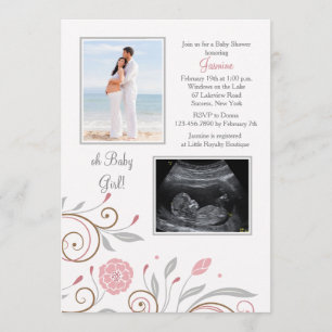 Het is een Girl Photo Baby shower Invitation Custo Kaart