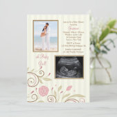 Het is een Girl Photo Baby shower Invitation Kaart (Staand voorkant)