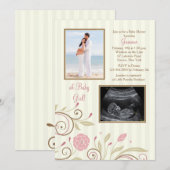 Het is een Girl Photo Baby shower Invitation Kaart (Voorkant / Achterkant)