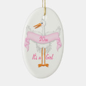 Het is een Girl Photo Lijst Stork Ornament (Rechts)